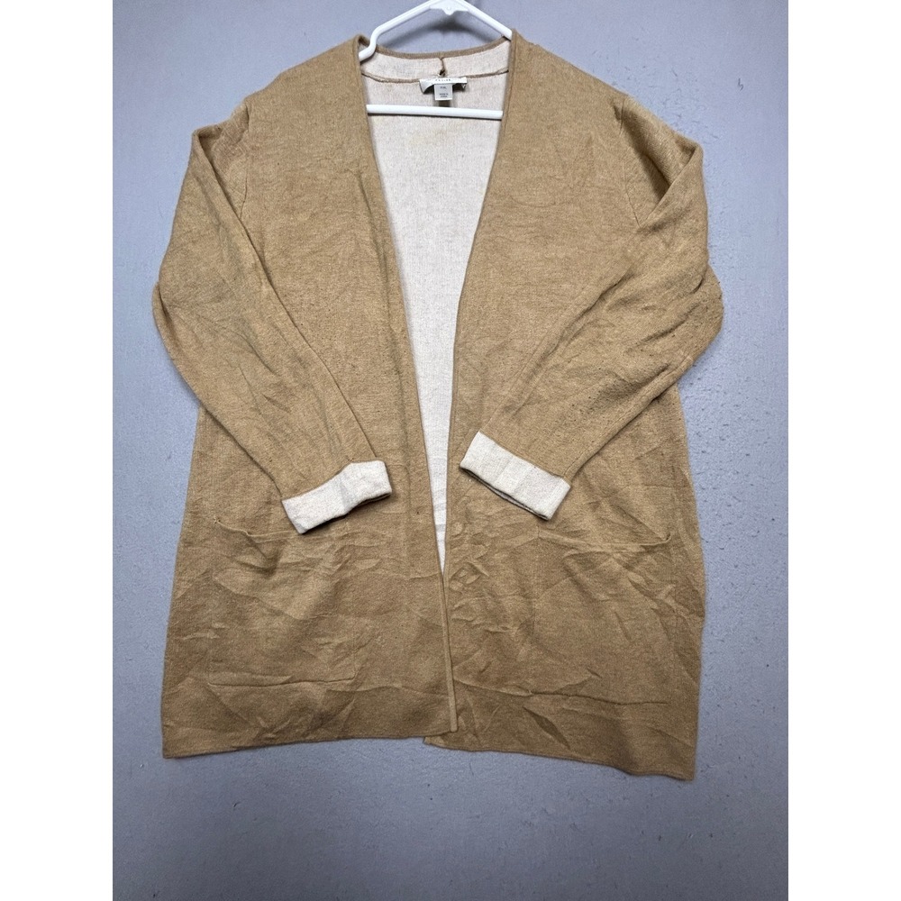 Christopher & Banks Cardigan Cotton Blend Tan P/XL Womens